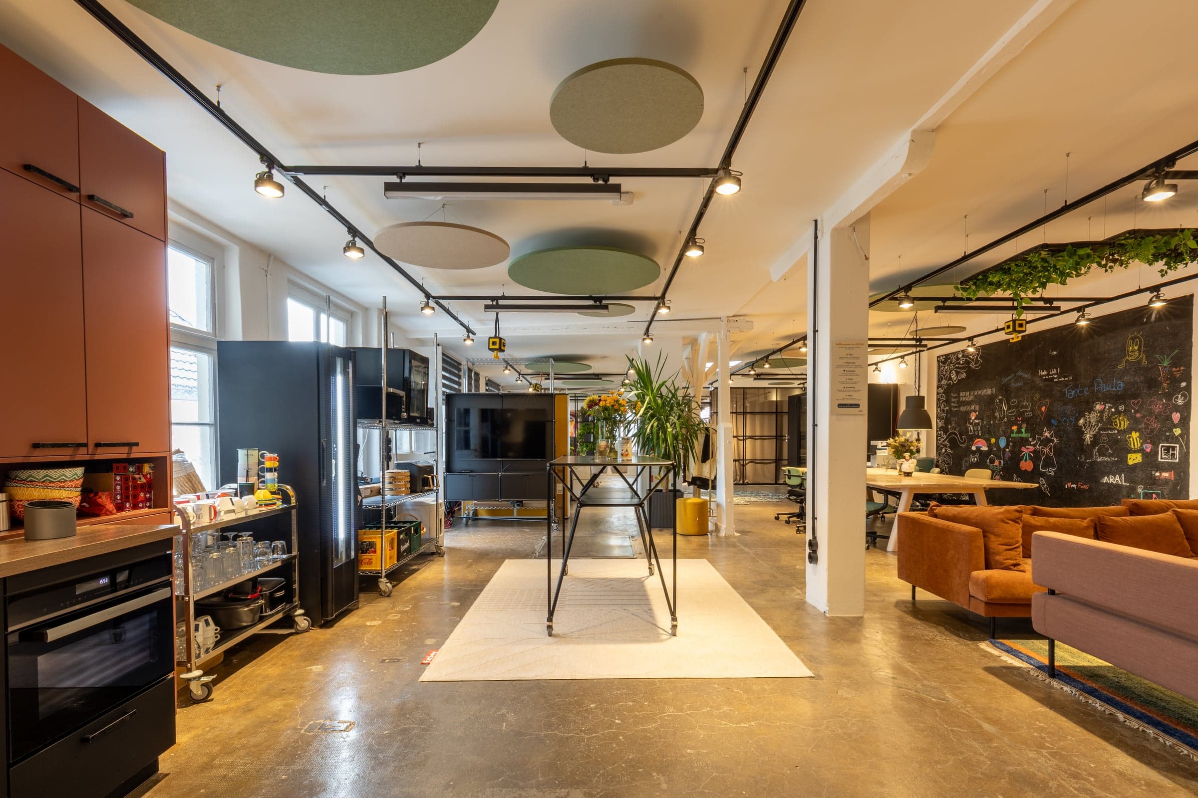 View through LOFT45 with its lounge and open shared area